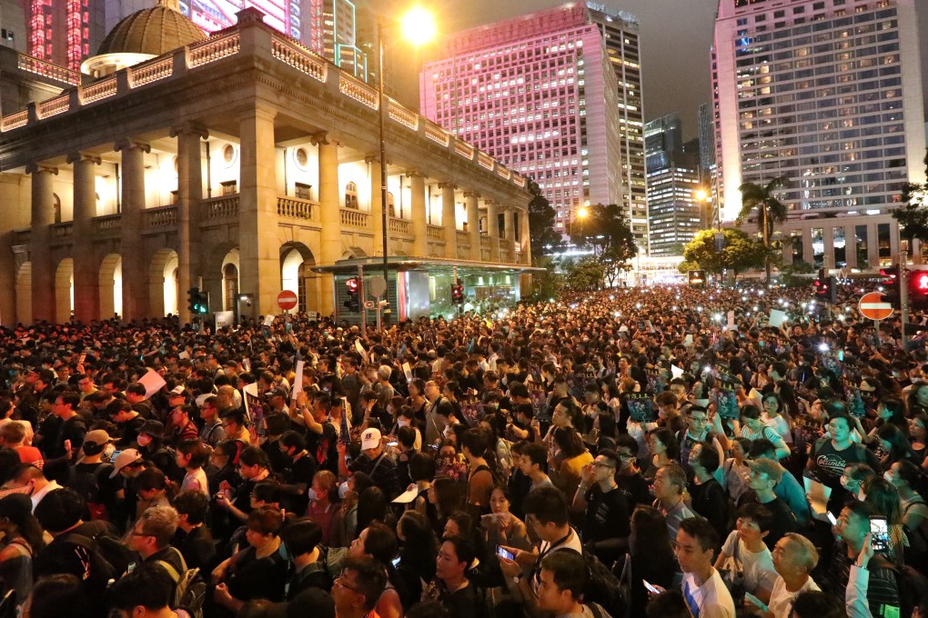 Civil servants protest on Friday against the Hong Kong government’s handling of the extradition bill. Photo: Felix Wong