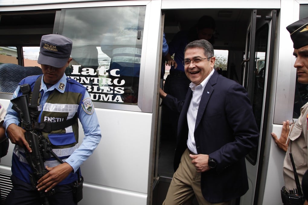 Honduran President Juan Orlando Hernandez has been accused of having used US$1.5 million in drug trafficking proceeds to secure the presidency. Photo: AP