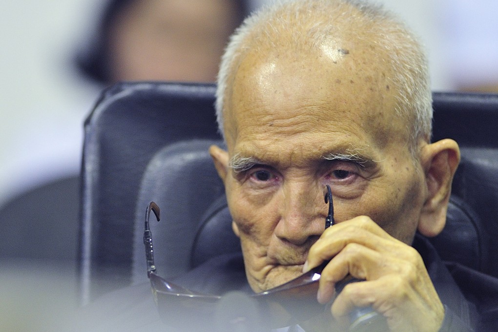 Nuon Chea sits in court before a hearing of the UN-backed war crimes tribunal in Phnom Penh, Cambodia, in November. Photo: AP