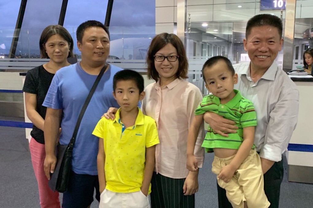 Lawyer Chen Jiangang (second from left) and his family have fled China for the United States. Photo: Twitter