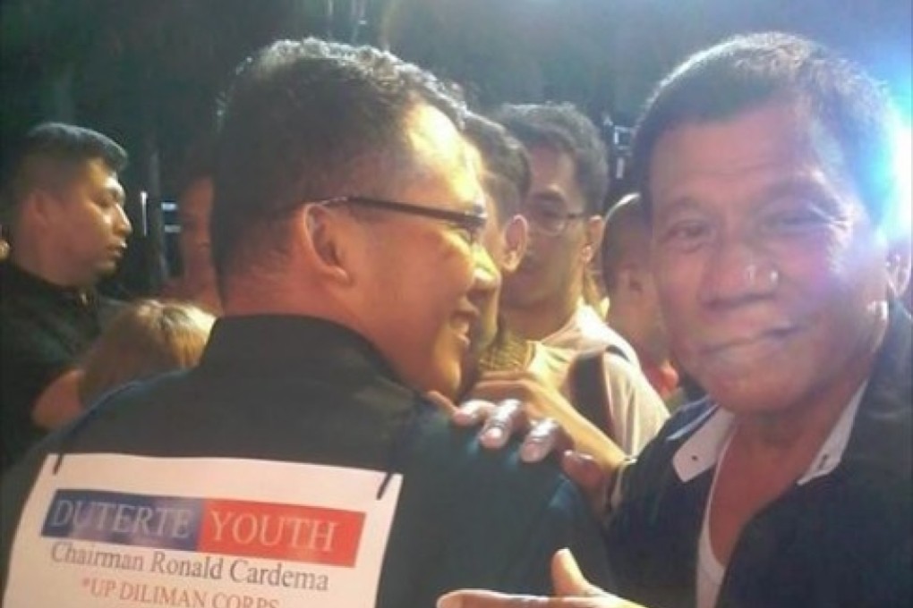 Ronald Cardema (left) with Rodrigo Duterte. Photo: Facebook