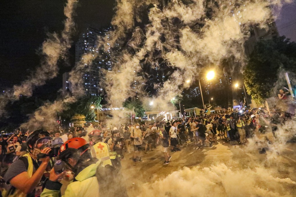 Residents accused police of bringing conflict to their backyard after tear gas was used to disperse protesters in Wong Tai Sin on Saturday. Photo: Felix Wong