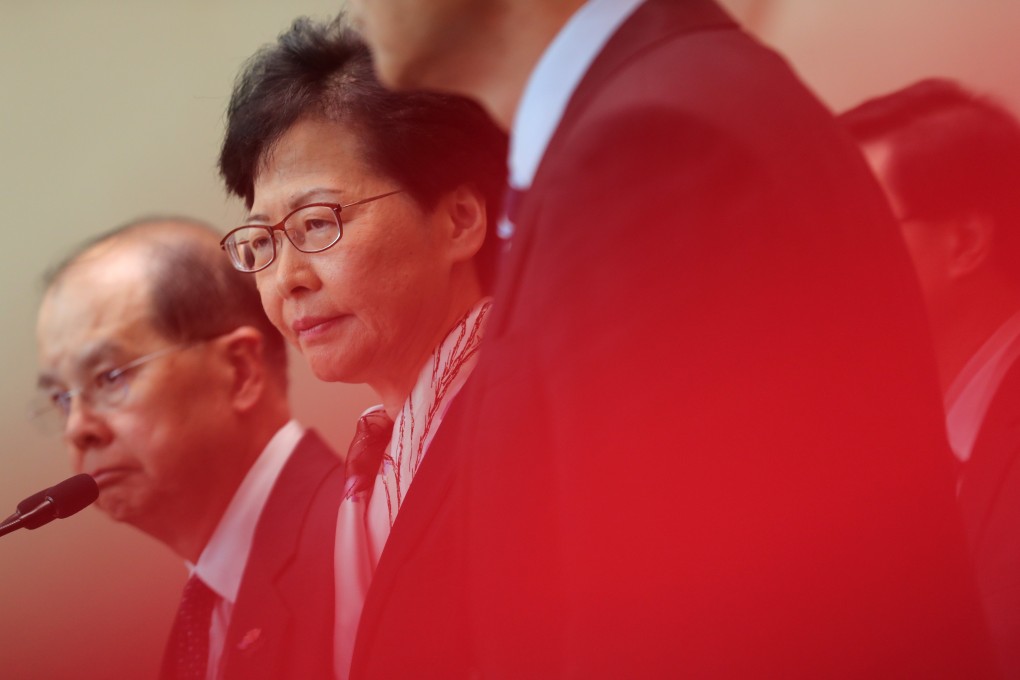 Chief Executive Carrie Lam speaks to the media on Monday in Tamar. Critics said her remarks did not address the demands of protesters. Photo: Sam Tsang