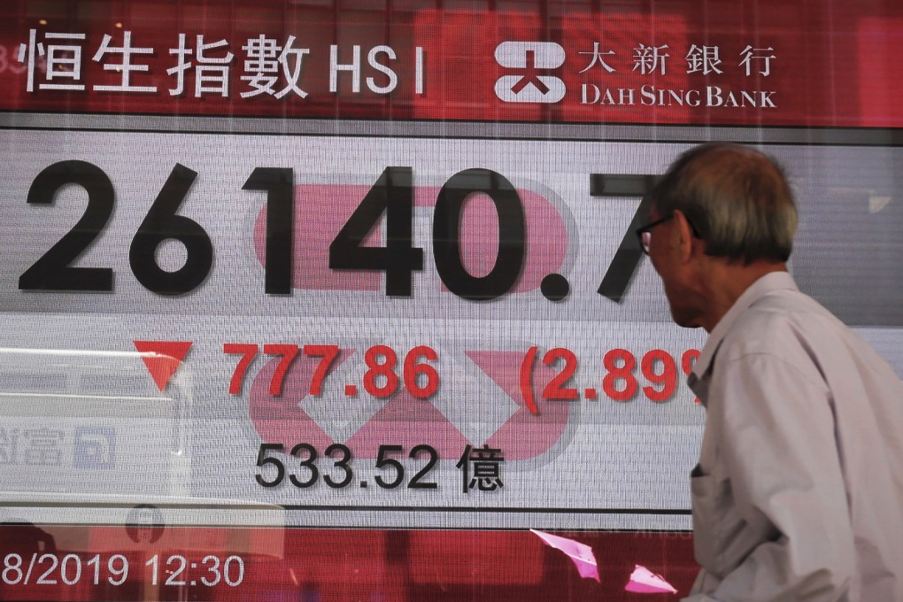 Shares trading in Hong Kong were hit hard by the citywide strikes on Monday morning. Photo: AP