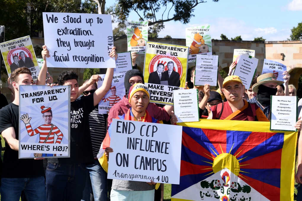 People protest at the University of Queensland in Brisbane. Photo: EPA-EFE