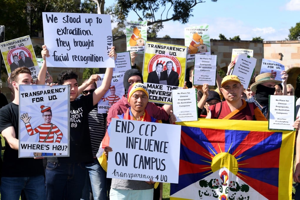 People protest at the University of Queensland in Brisbane. Photo: EPA-EFE
