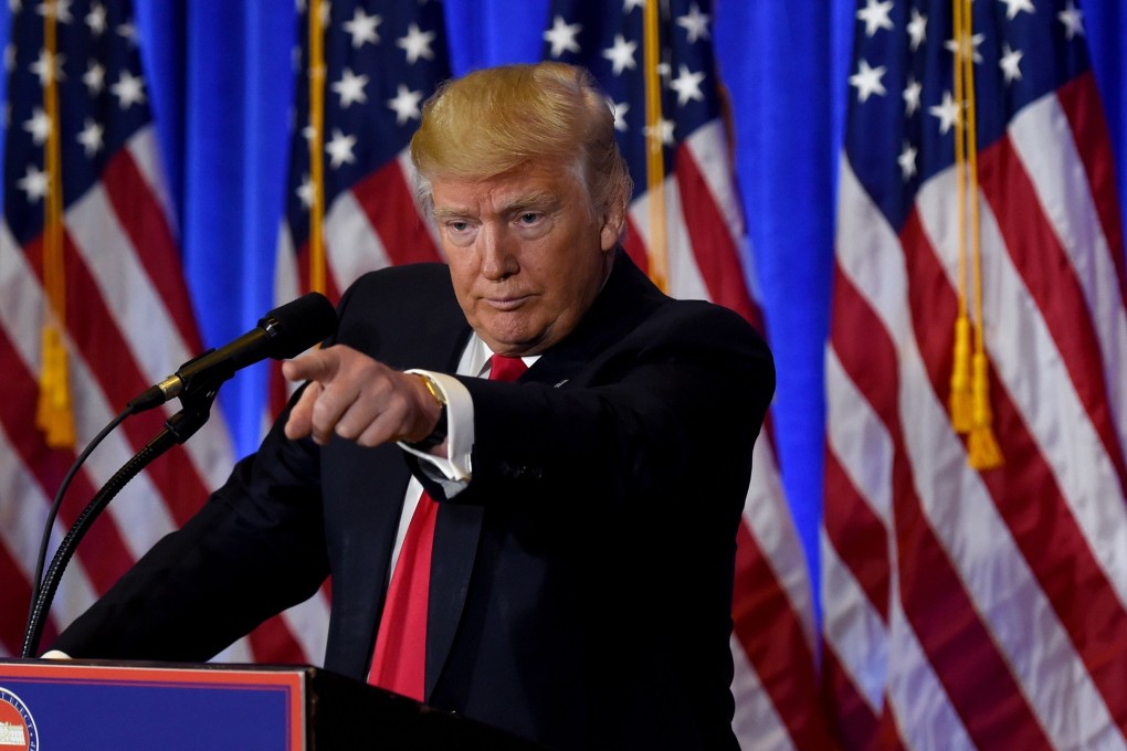 US President-elect Donald Trump during a press conference on January 11, 2017 at Trump Tower in New York. Photo: AFP