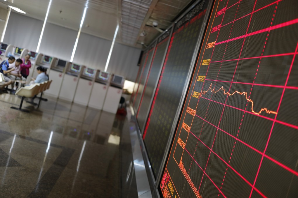 A brokerage in Beijing. Chinese stocks were also boosted by MSCI, which has said it will raise their weighting on its gauge following the market close on August 27. Photo: EPA-EFE