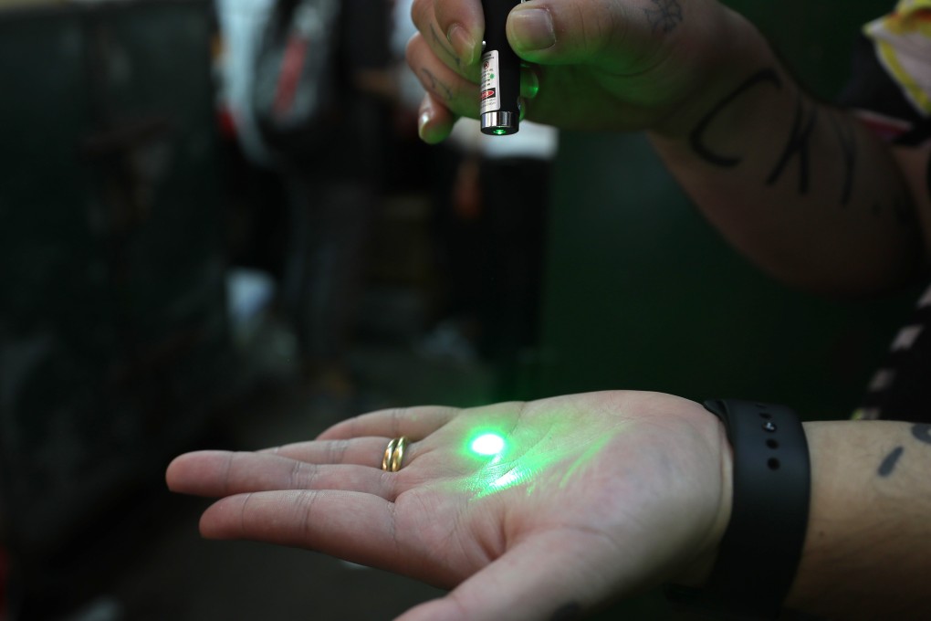 Laser pointers for sale at a market in Sham Shui Po. Photo: Sam Tsang