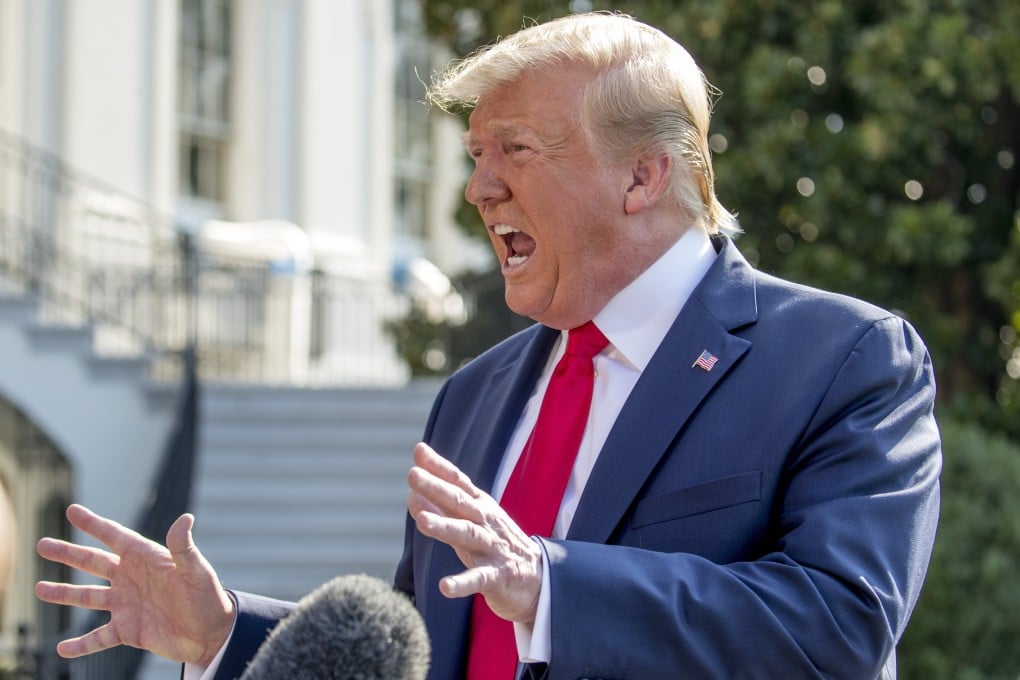 US President Donald Trump speaks to the media on the South Lawn of the White House on Wednesday. Photo: AP