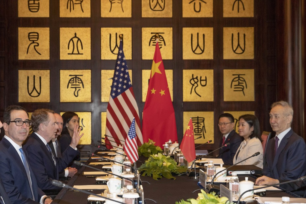 Trade negotiators from the United States and China before the start of talks at the Xijiao Conference Centre in Shanghai on Wednesday, July 31, 2019. Photo: AP