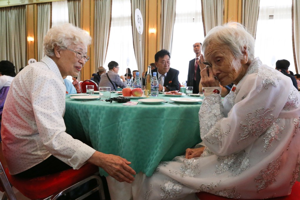South Korean Cho Hye-do, 86, meets her North Korean elder sister Cho Sun-do, 89, at an inter-Korean family reunion in 2018. South Korea’s population is ageing rapidly. Photo: EPA-EFE