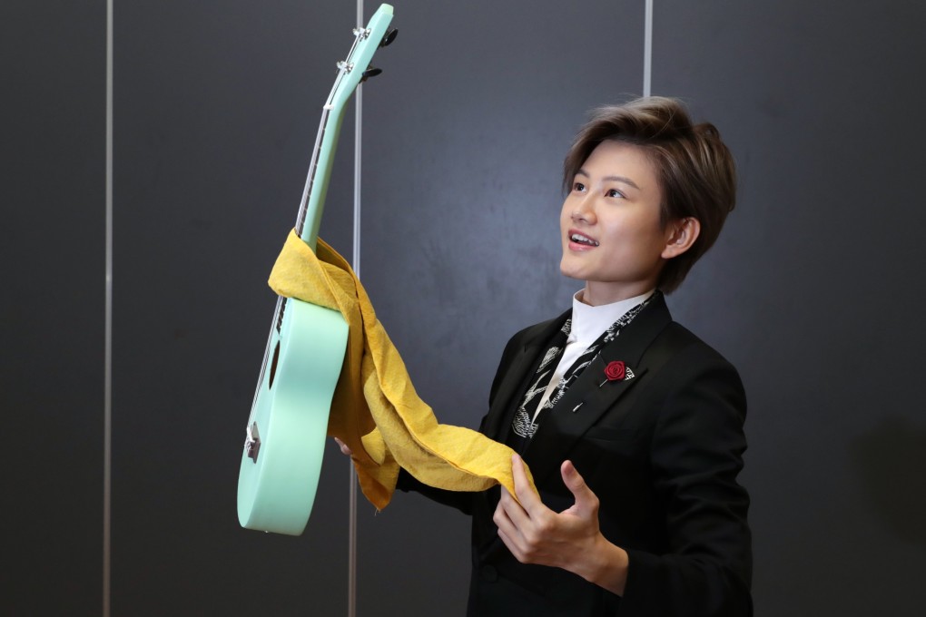 Magician Jane Kong demonstrates her new trick at the Hong Kong Velodrome in Tseung Kwan O. Photo: Edmond So