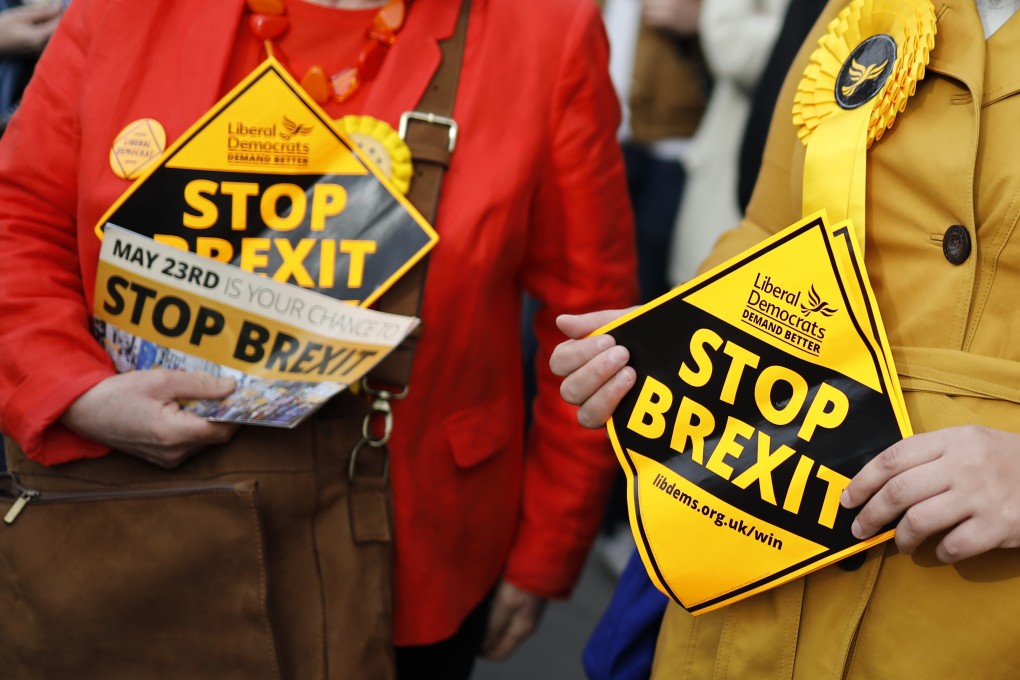 An opinion poll by YouGov put the Lib Dems close behind the Conservatives and, with 21 per cent of the vote, just one percentage point behind Labour as Remain voters desert both the main parties. Photo: AFP