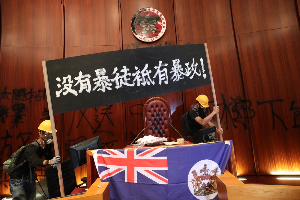 Demonstrators storm Hong Kong’s legislature on July 1. Sympathy for radical action has increased among protesters, according to a survey. Photo: Sam Tsang