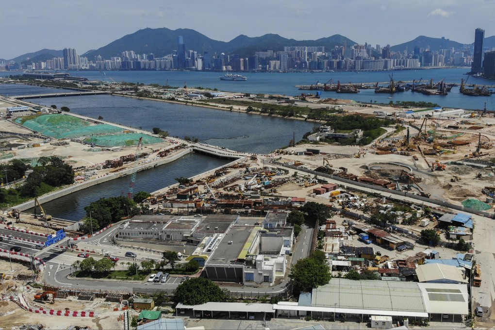 Aerial view of the Kai Tak Sports Park under construction in Kowloon Bay. Photo: Roy Issa