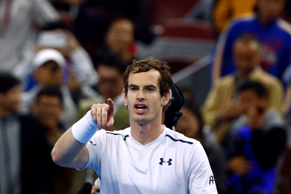 Britain's Andy Murray celebrates after defeating Bulgaria's Grigor Dimitrov in the 2016 China Open final in Beijing. Photo: Reuters