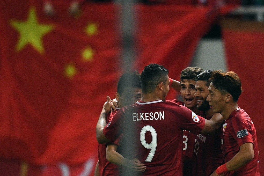 Elkeson (No 9) won the Chinese Super League at Shanghai SIPG last season and looks set to win it again after returning to Guangzhou Evergrande. Photo: AFP