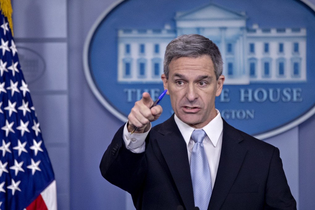 US Citizenship and Immigration Services acting director Ken Cuccinelli during a briefing about the new rule at the White House on Monday. Photo: Bloomberg