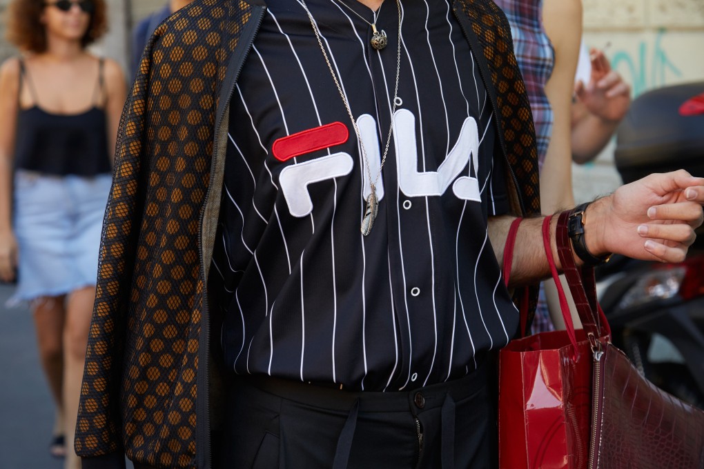 Fila sweatshirt at Milan Fashion Week in 2019. The streetwear craze has helped propel retro brands back into the spotlight. Photo: Shutterstock