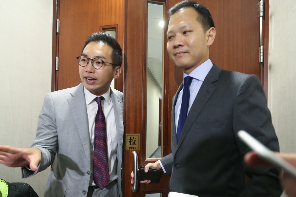 Do Alvin Yeung (left) and Dennis Kwok want to be seen trying to break the “rice bowls” of everyone whose livelihoods depend on the Hong Kong economy already facing a recession? Photo: K. Y. Cheng