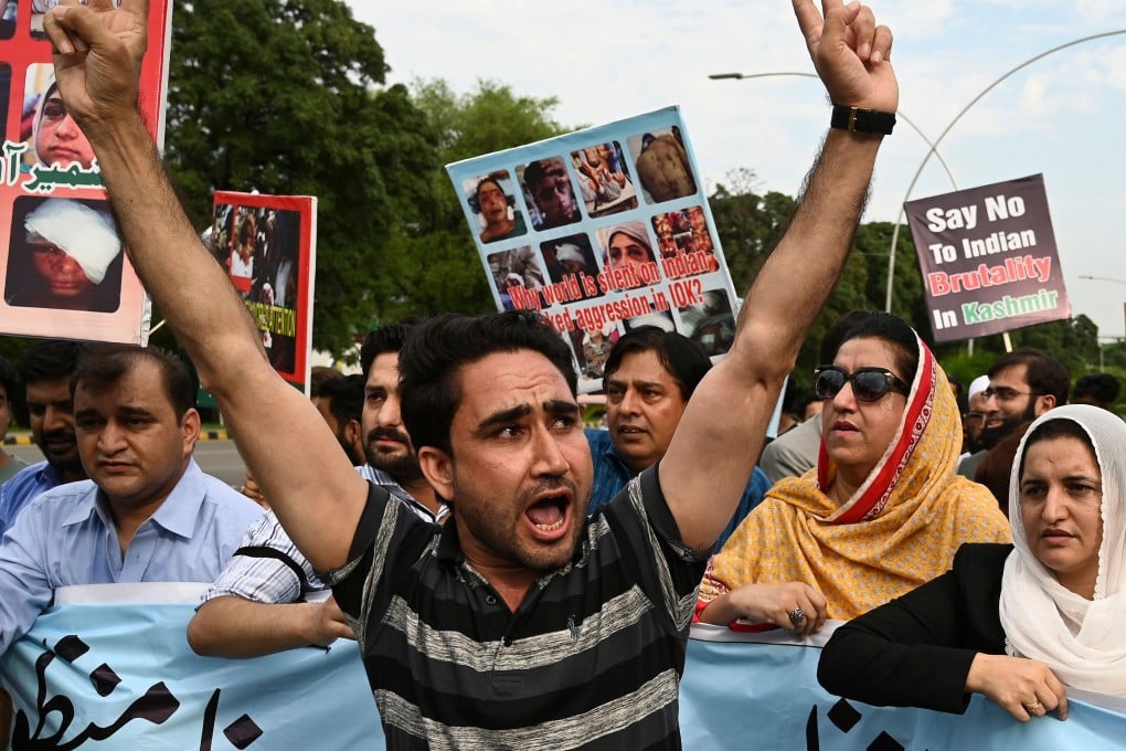 Pakistani Kashmiri protesters at a march in Islamabad. Photo: AFP