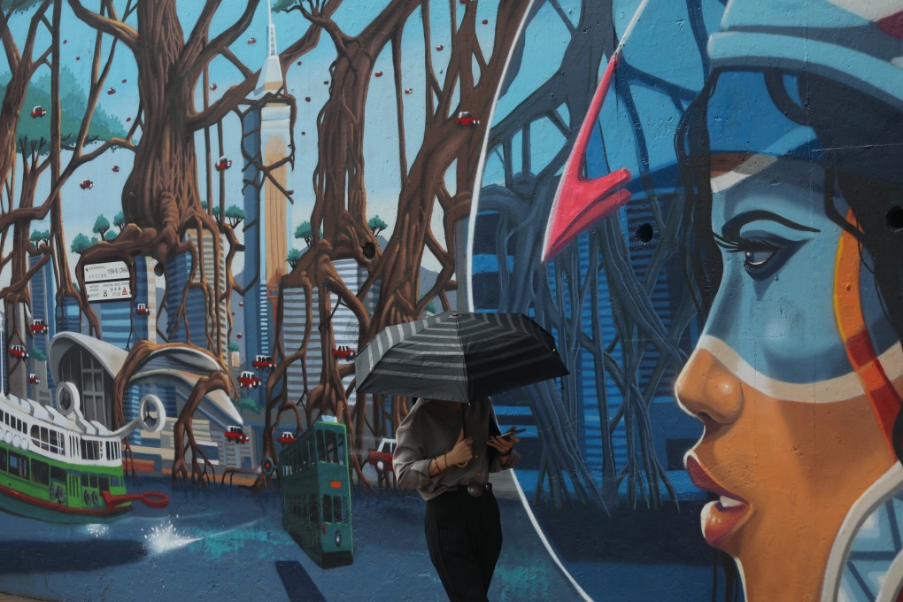 A work by Didier “Jaba” Mathieu at Tung Wah Centenary Square Garden, Queen’s Road East, Wan Chai, Hong Kong. Photo: Martin Chan