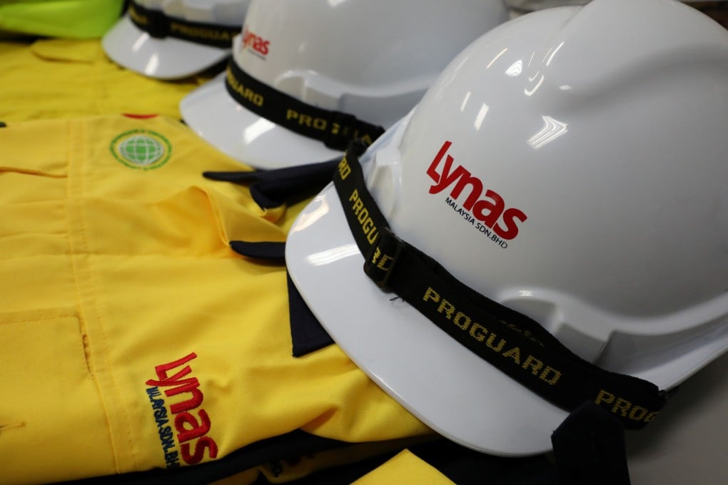 Uniforms and safety helmets at the Lynas Advanced Materials Plant in Pahang. Photo: Reuters