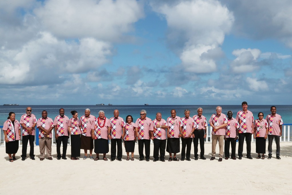 Leaders at the Pacific Islands Forum in Tuvalu. Photo: AFP