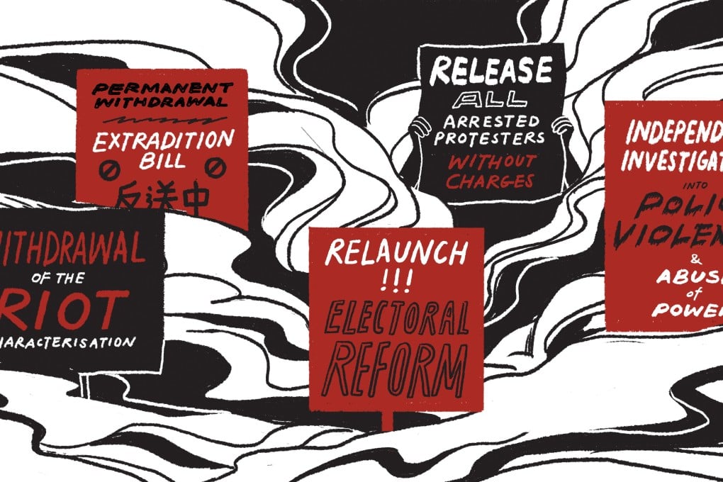 Protesters have settled on a set of five demands for the government.