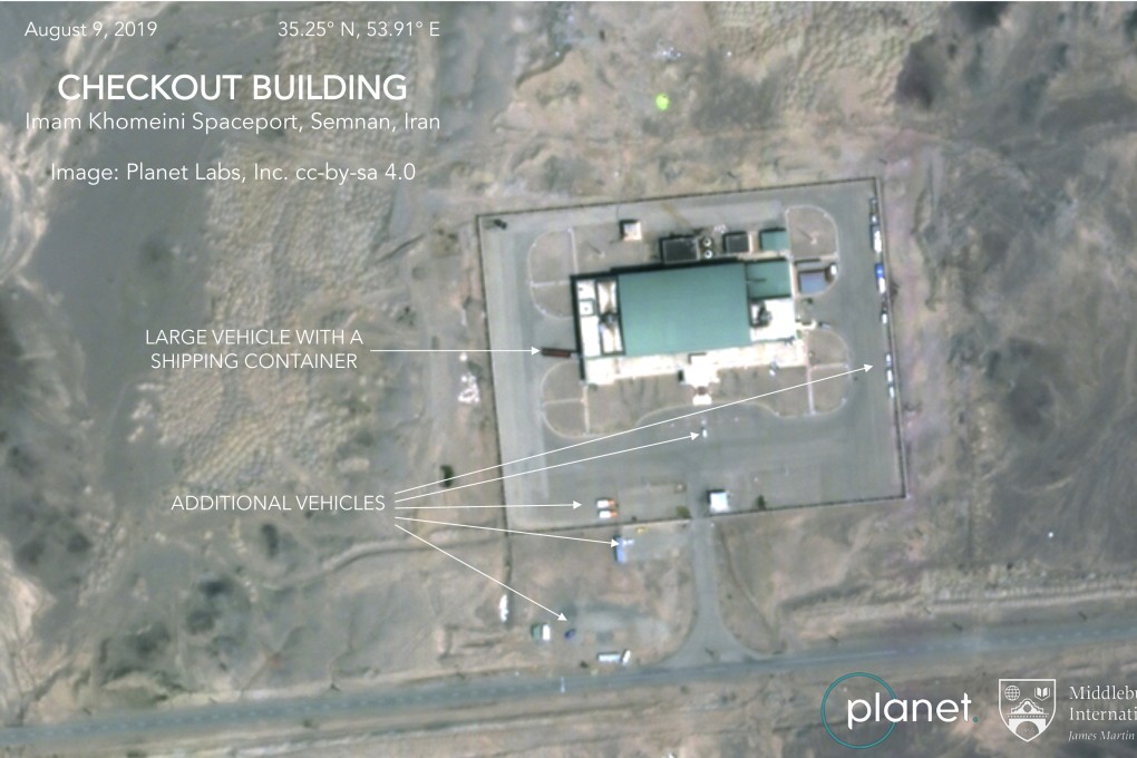 Satellite image shows activity at the Imam Khomeini Space Centre in Iran's Semnan province. Photo: Planet Labs Inc, Middlebury Institute of International Studies via AP