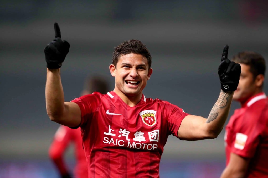 Shanghai SIPG's Brazilian forward Elkeson celebrates after scoring a goal during the Chinese Super League match against Changchun Yatai in 2017. Photo: AFP