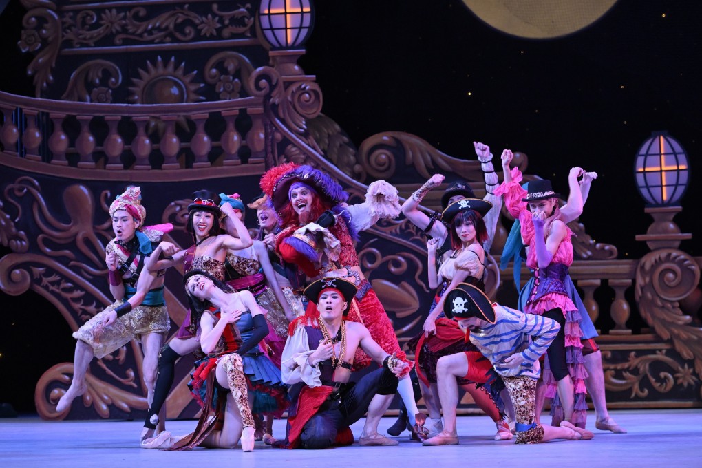 Hong Kong Ballet dancers as pirates and pirate wenches with (centre) Luis Torres as Captain Hook in Hong Kong Ballet's production of Peter Pan. Photo: Conrad Dy-Liacco/Courtesy of Hong Kong Ballet