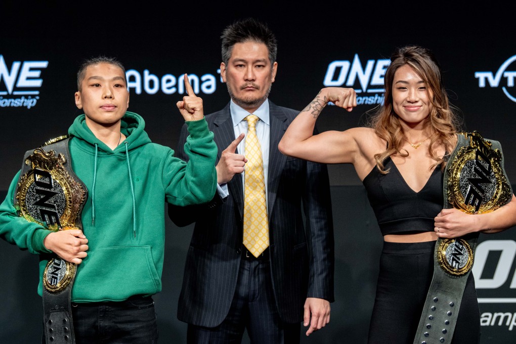 Xiong Jingnan (left) and Angela Lee at the One: A New Era press conference in Tokyo in March. Photos: One Championship