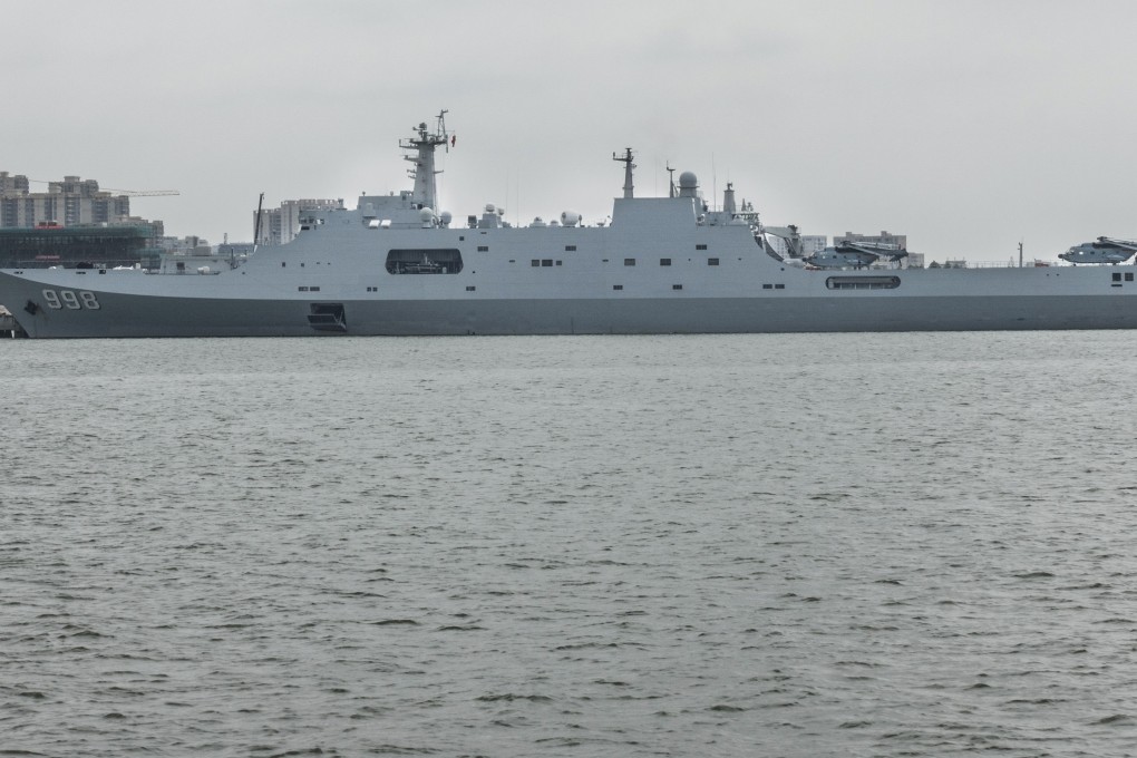 One of China’s previous generation amphibious vessels, the Type 071 Kunlun Shan, launched in 2016. Photo: Chow Chung-yan