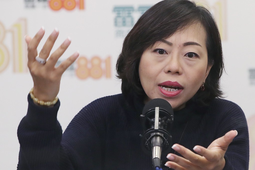 Lawmaker Alice Mak during a radio programme in Kowloon Tong in April 2018. Photo: Edward Wong