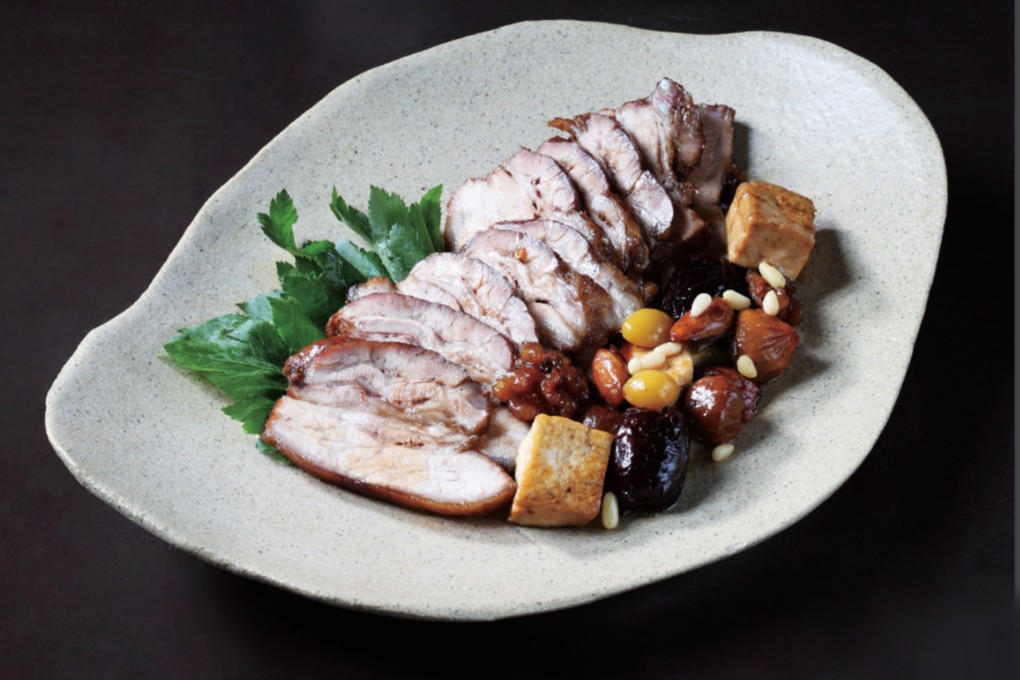 Yeonjeoyukjjim, double-cooked pork belly with nuts, one of the recipes in cookbook Jewels of the Palace.