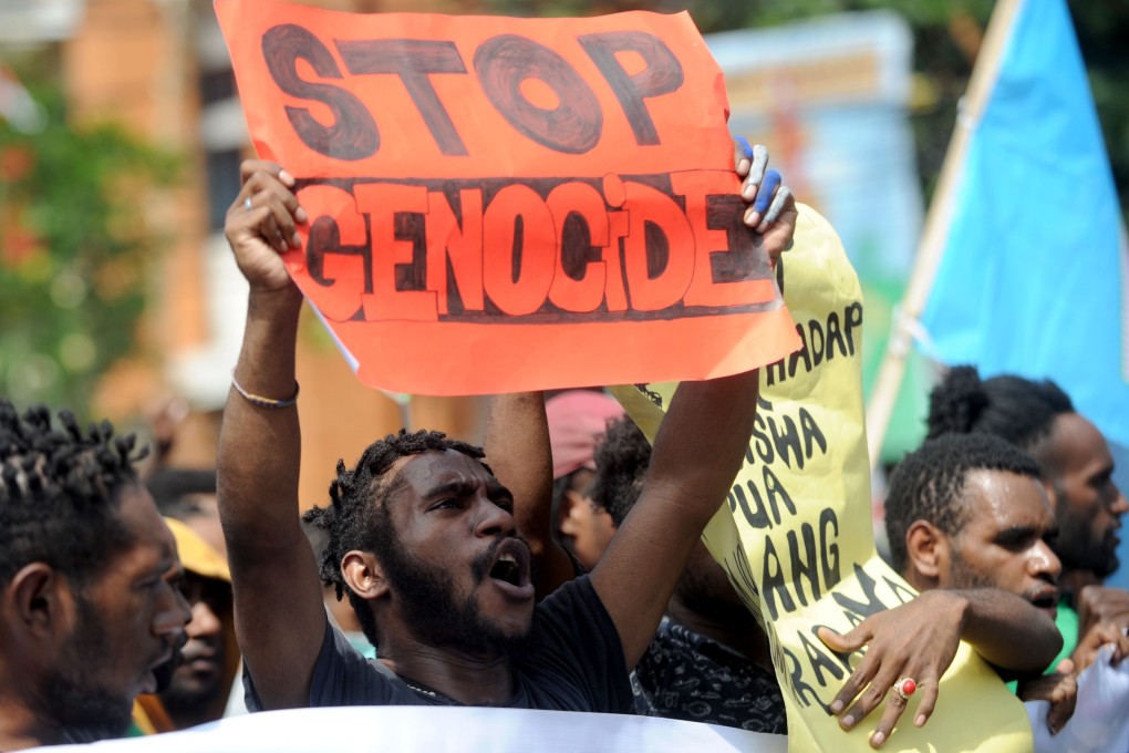 People protest against the violence in Indonesia's eastern Papua province. Photo: AFP