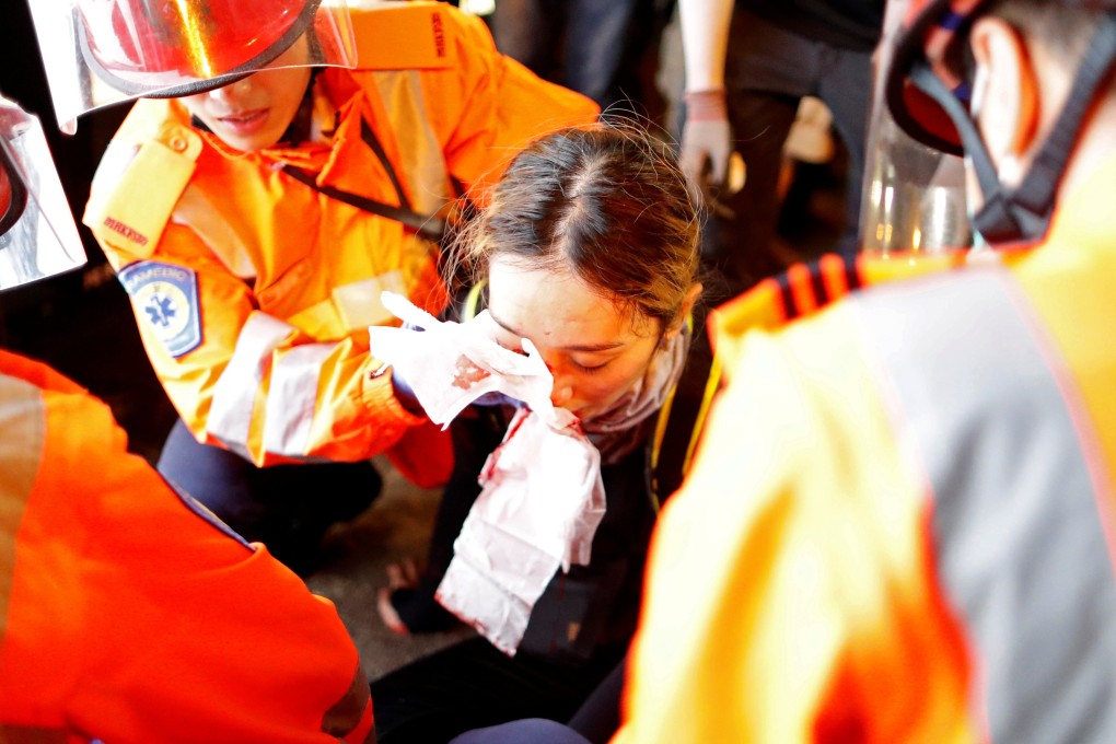 The woman sustained a severe injury to her right eye in Tsim Sha Tsui on August 11. Photo: Reuters