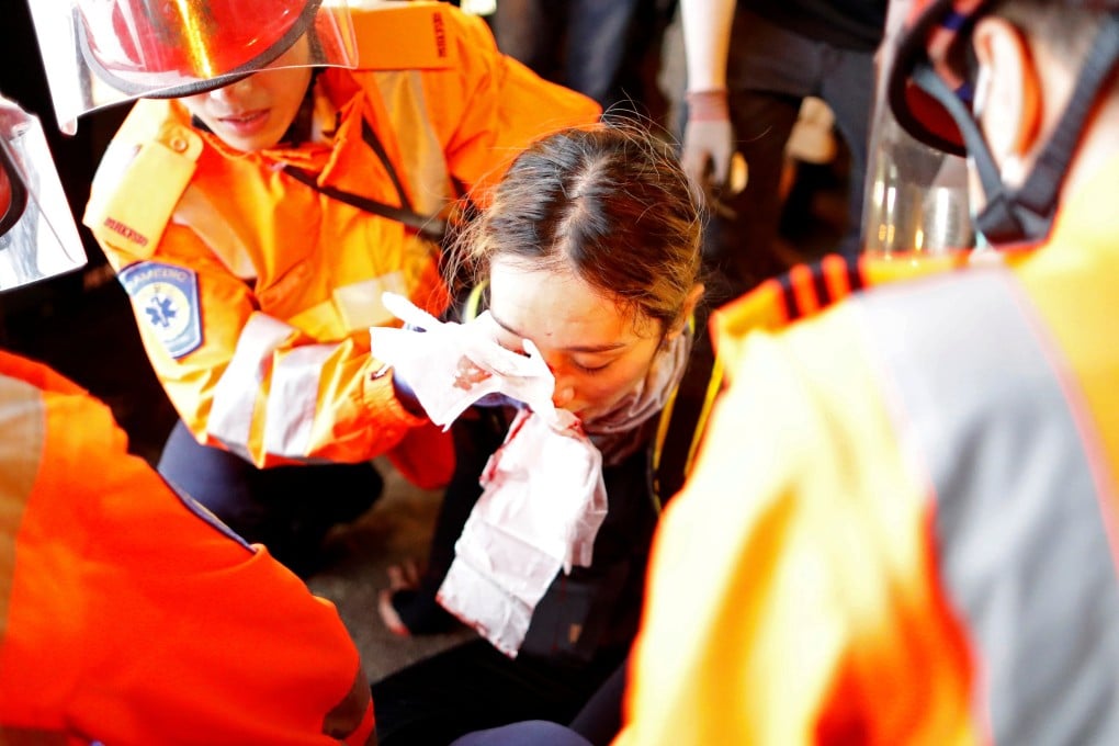 The woman sustained a severe injury to her right eye in Tsim Sha Tsui on August 11. Photo: Reuters
