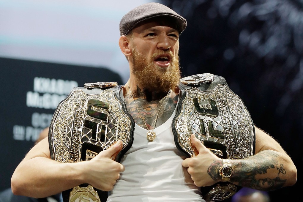 Conor McGregor poses for cameras following a press conference in Las Vegas, Nevada. Photo: AFP