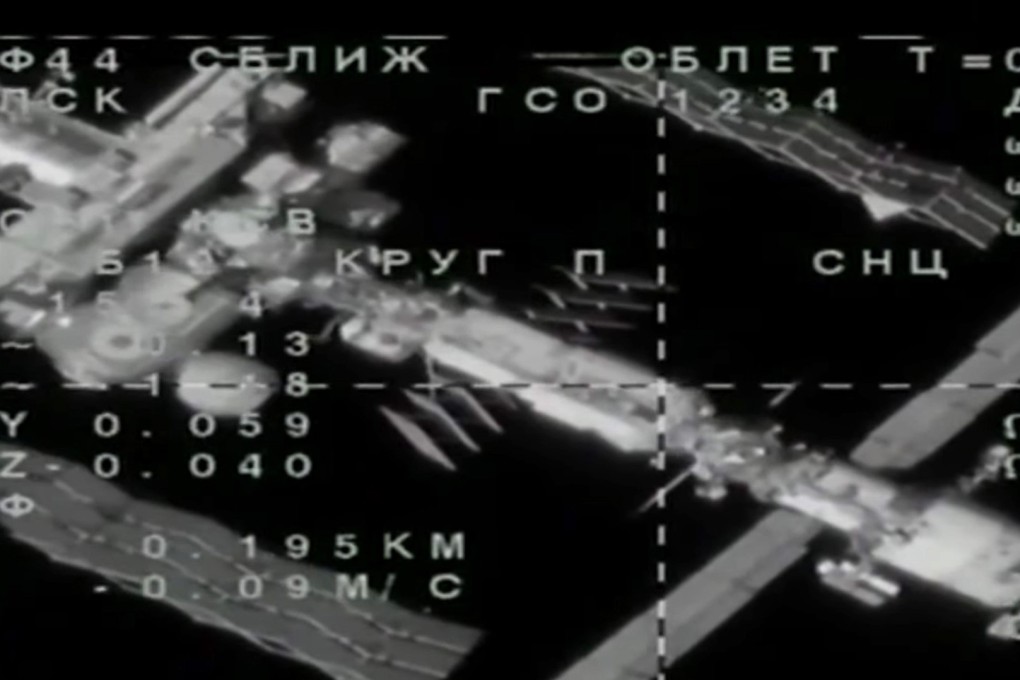 A view from the Soyuz MS-14 spacecraft carrying Russian anthropomorphous robot Fedor (Skybot F-850) during an unsuccessful docking manoeuvre with the International Space Station (ISS). Photo: EPA-EFE/ROSCOSMOS