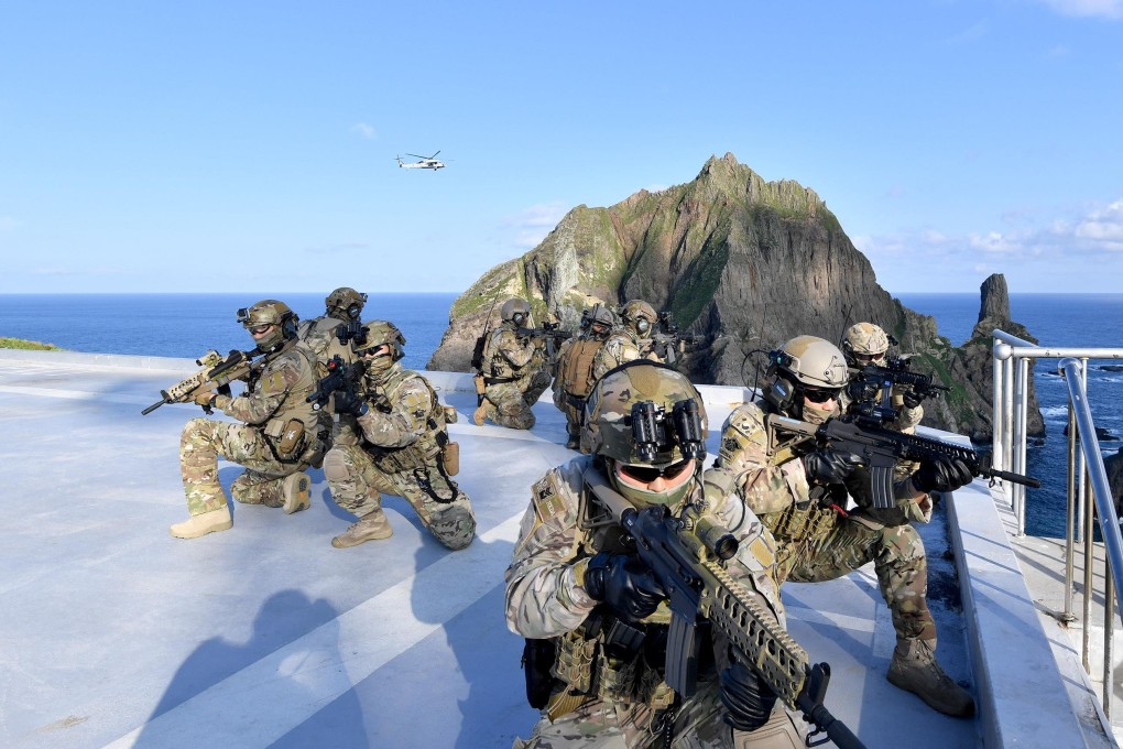 South Korean Navy special forces ‘defend’ the islands. Photo: AFP