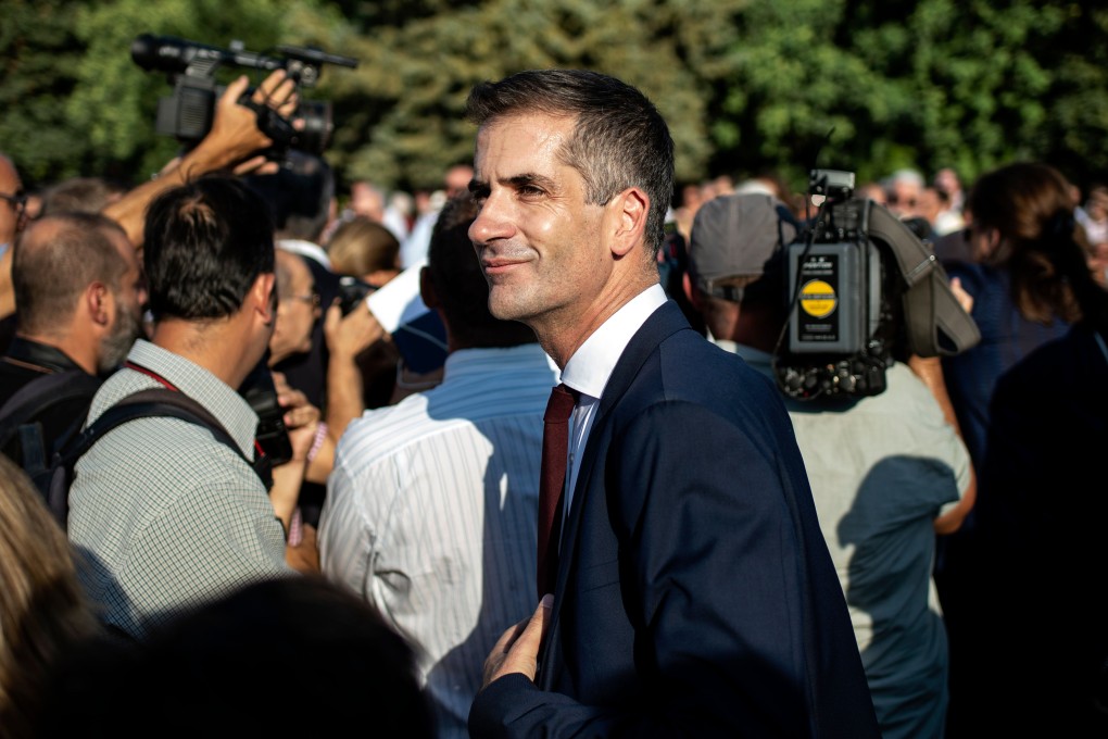 Costas Bakoyannis, mayor of Athens, attends his swearing-in ceremony. Photo: AFP
