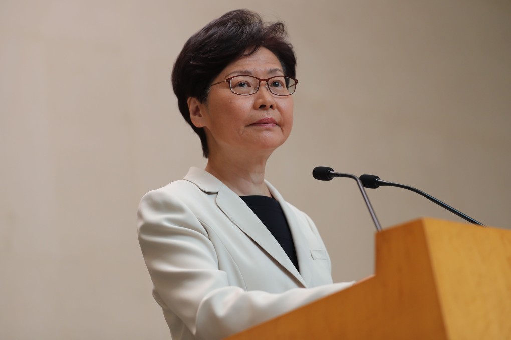 Hong Kong Chief Executive Carrie Lam speaks during a media briefing before an Executive Council meeting on Tuesday. Photo: Sam Tsang