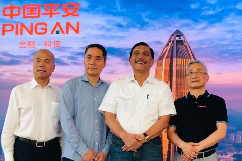 Luhut Binsar Panjaitan (2nd from right) meets with Ping An officials in Shenzhen, China. Photo: Twitter