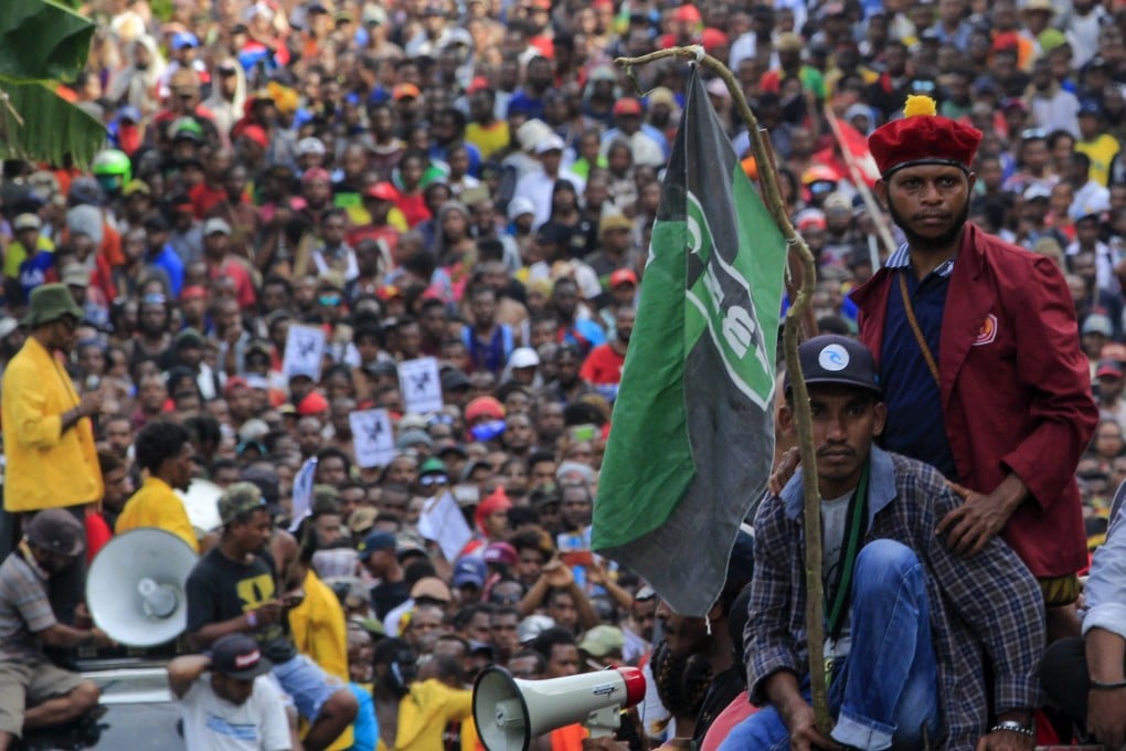 Thousands march at a protest in Jayapura, Papua province. Photo: EPA-EFE