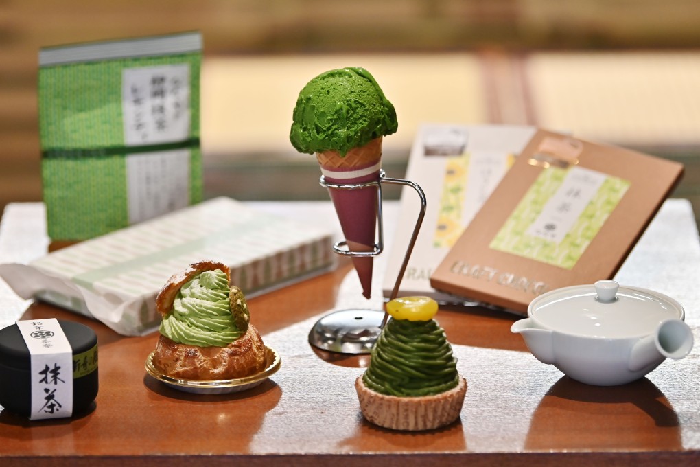 A selection of products made from matcha at a tea shop in Fujieda, Shizuoka prefecture, Japan. Producers of traditional Japanese green tea are turning to matcha to capitalise on a craze for it at home and abroad. Photo: AFP