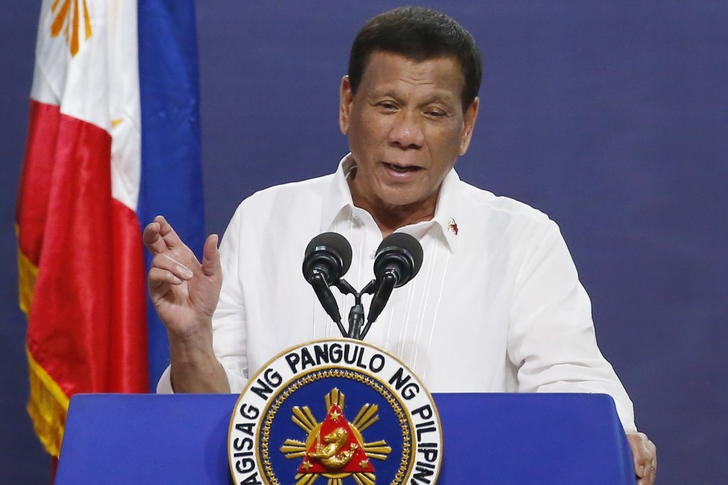 Philippine President Rodrigo Duterte addresses a land reform event in Manila on August 27. Photo: AP