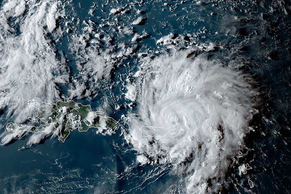 Hurricane Dorian as it approaches Puerto Rico in the Caribbean. Photo: Handout via AFP